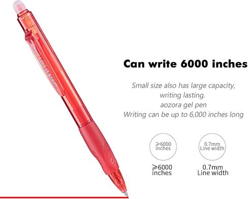 Aozora Erasable Pens Click Fine Point 0.7 mm Retractable Erasable Gel Pens for Completing Sudoku and Crossword Puzzles 12 Pack (Black) in Kuwait