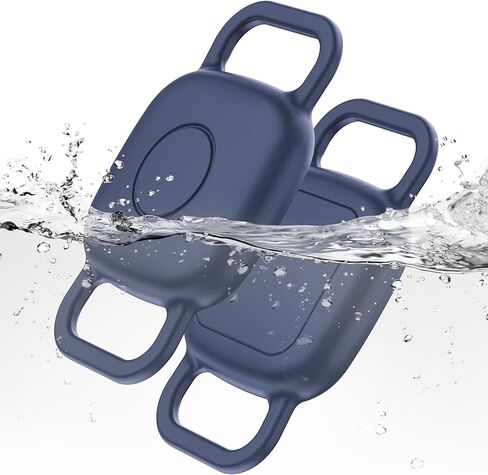 DDJ Dog Collar Case for Tile Life360 Mate 2024/2022 Bluetooth Tracker, 2-Pack Waterproof Silicone Cover Full-Body Protective Holder for Tile Tracker Cat Collar, Ultra Durable, Scratch Resistant, Black in Kuwait