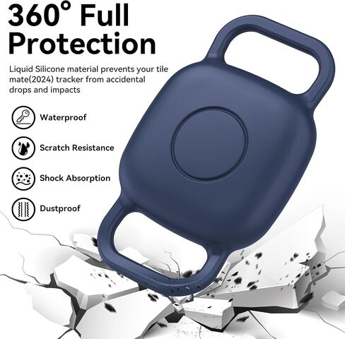DDJ Dog Collar Case for Tile Life360 Mate 2024/2022 Bluetooth Tracker, 2-Pack Waterproof Silicone Cover Full-Body Protective Holder for Tile Tracker Cat Collar, Ultra Durable, Scratch Resistant, Black in Kuwait