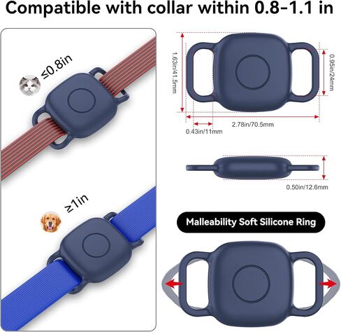 DDJ Dog Collar Case for Tile Life360 Mate 2024/2022 Bluetooth Tracker, 2-Pack Waterproof Silicone Cover Full-Body Protective Holder for Tile Tracker Cat Collar, Ultra Durable, Scratch Resistant, Black in Kuwait