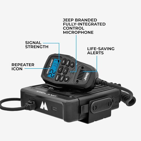 Midland - MXT500-50 واط GMRS Micromobile الراديو ثنائي الاتجاه - مزارع مزرعة المسارات البرية على الطرق الوعرة - 8 قنوات مكرر - التصميم المدمج Magnetic Mount 2.1dB كسب هوائي in Kuwait
