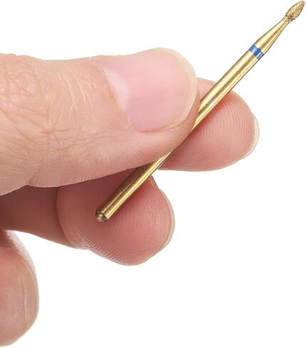 HARFINGTON 6pcs 100-120 Grits Diamond Grinding Bit 2.2mm Oval Head 2.35mm Shank 9mm Length Titanium Plated Stone Sanding Drill Bits Rotary Tool for Nails Grinding Polishing in Kuwait