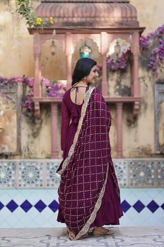 Event Party Wear Stitched Indian Long Anarkali Gown Dress Stylish Salwar Kameez Suits.-65 in Saudi Arabia