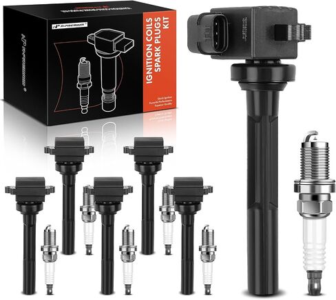 A-Premium Set of 6 Ignition Coil Pack and Iridium Spark Plugs Compatible with Honda Passport Acura SLX Isuzu Amigo Rodeo Trooper VehiCROSS in Saudi Arabia