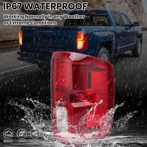 تجميع الضوء الذيل متوافق مع Chevy Silverado 1500 2016 2017 2018 LED الخلفية المصباح 84288719 جانب الركاب الأيمن [فقط متوافق مع نماذج LED المصنع] in Kuwait
