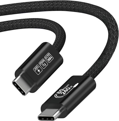 Thunderbolt 5 Cable,80Gbps Data Transfer,up to 120Gbps Bandwidth Boost,240W Fast Charging,16K/8K 60Hz Display,Compatible with Thunderbolt 4,USB4,Apple Mac,iPhone (0.5M) in Saudi Arabia