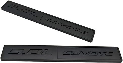 2PCS Metal Car Emblem 5.0L Coyote Trunk Turbo Fender V8 Engine Auto Badge Sport Sticker Scener (Silver Black) in Saudi Arabia