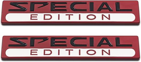 2Pcs Chrome Metal Car Special Edition Logo Rear Trunk Sport Emblem Racing SUV Coupe Sticker 3D Decal (Black) in Kuwait