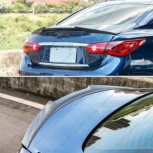 المفسد الجذع الخلفي متوافق مع 2014-2024 Infiniti Q50 ، M4 Style Duckbill Spoiler يناسب 14-24 4 4 باب سيدان ، شفة المفسد الخارجي ركلة عالية (أسود لامع) in Saudi Arabia