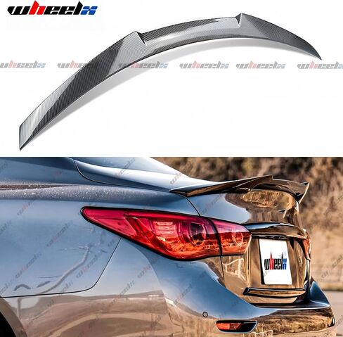 المفسد الجذع الخلفي متوافق مع 2014-2024 Infiniti Q50 ، M4 Style Duckbill Spoiler يناسب 14-24 4 4 باب سيدان ، شفة المفسد الخارجي ركلة عالية (أسود لامع) in Saudi Arabia