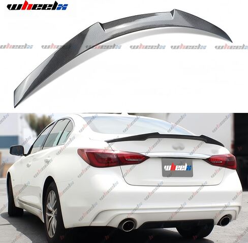 المفسد الجذع الخلفي متوافق مع 2014-2024 Infiniti Q50 ، M4 Style Duckbill Spoiler يناسب 14-24 4 4 باب سيدان ، شفة المفسد الخارجي ركلة عالية (أسود لامع) in Saudi Arabia
