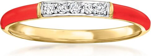 Ross-Simons Red Enamel Ring With Diamonds in 18kt Gold Over Sterling in Saudi Arabia