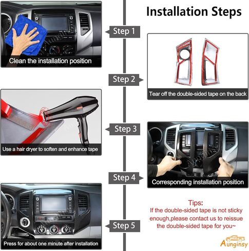 Aunginsy Center Censole Conference Air Outlet Outlet Cover متوافق مع تويوتا تاكوما 2011-2015 CAR CENCOLE CENTOLE CONSOLE تكييف الهواء تنفيس تغطية الإطار الزخرفية. in Kuwait