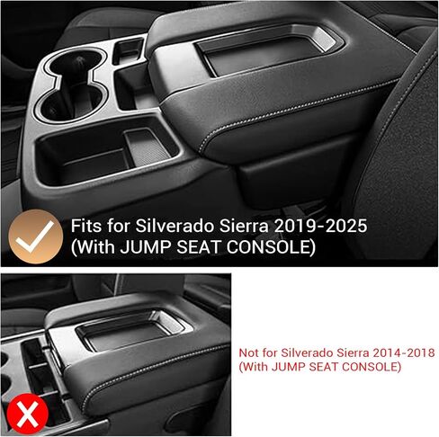 2025 Chevy Silverado Fold Down Center Console Organizer Tray for 2019-2025 Chevy Silverado 1500/ 2020-2025 Chevrolet Silverado 2500HD 3500HD Accessories, 40/20/40 Split Bench Seat ONLY (2 Pack) in Saudi Arabia