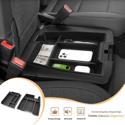 2025 Chevy Silverado Fold Down Center Console Organizer Tray for 2019-2025 Chevy Silverado 1500/ 2020-2025 Chevrolet Silverado 2500HD 3500HD Accessories, 40/20/40 Split Bench Seat ONLY (2 Pack) in Saudi Arabia