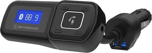Scosche BTFM8 Bluetooth FM Transmitter Car, Dual 12W USB-C and USB-A Charging Ports, Fast Type-C Car Charger, Wireless Radio Bluetooth Adapter, Hands-Free Kit for Calls, Siri and Google Assistant in Kuwait