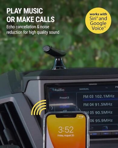 Scosche BTFM8 Bluetooth FM Transmitter Car, Dual 12W USB-C and USB-A Charging Ports, Fast Type-C Car Charger, Wireless Radio Bluetooth Adapter, Hands-Free Kit for Calls, Siri and Google Assistant in Kuwait