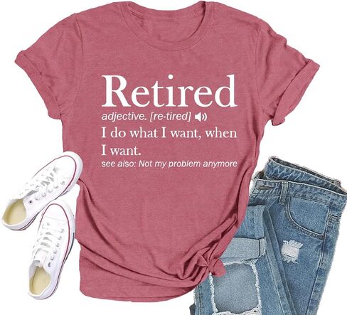 Retirement Shirts for Women Retired Teacher T-Shirt Grandma Retired Tee Tops in Saudi Arabia