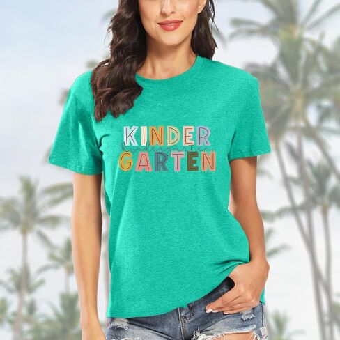 Preschool Teacher Shirts for Women Kindergarten Inspirational Letter Print Special Education Shirts Crew Neck Tee Tops in Saudi Arabia