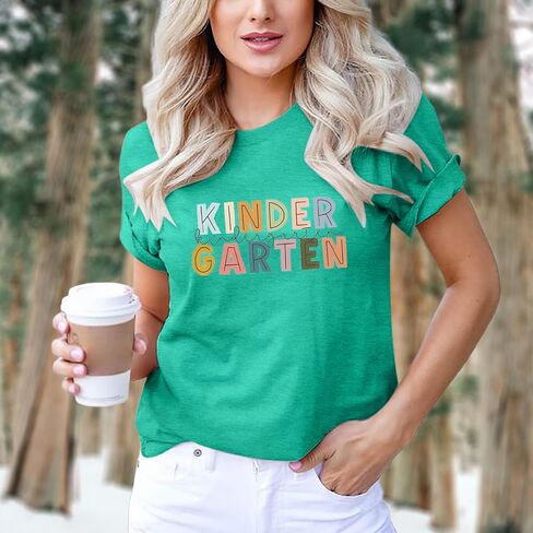 Preschool Teacher Shirts for Women Kindergarten Inspirational Letter Print Special Education Shirts Crew Neck Tee Tops in Saudi Arabia