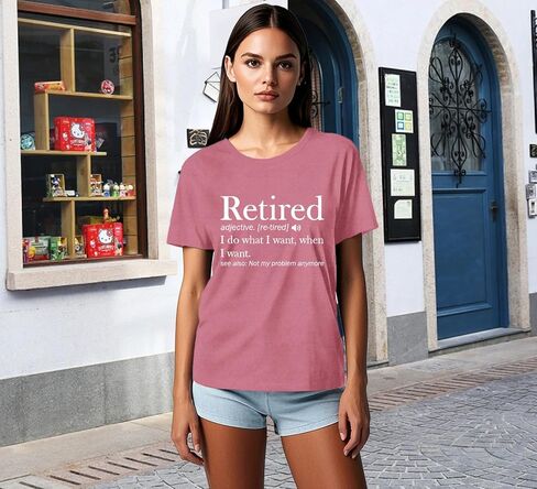 Retirement Shirts for Women Retired Teacher T-Shirt Grandma Retired Tee Tops in Saudi Arabia