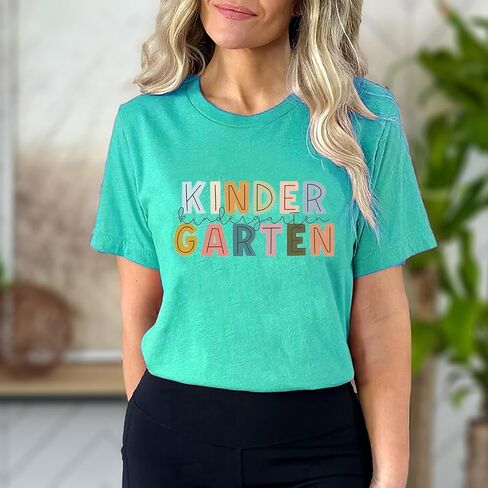 Preschool Teacher Shirts for Women Kindergarten Inspirational Letter Print Special Education Shirts Crew Neck Tee Tops in Saudi Arabia