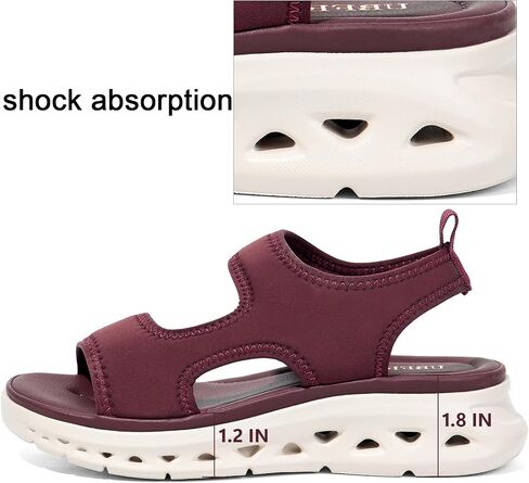 UBFEN Womens Walking Sandals Comfortable Lightweight Stretch Slip On Breathable Soft Cushion Wedge Casual Beach Travel Summer in Saudi Arabia