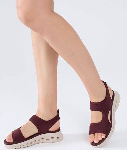 UBFEN Womens Walking Sandals Comfortable Lightweight Stretch Slip On Breathable Soft Cushion Wedge Casual Beach Travel Summer in Saudi Arabia