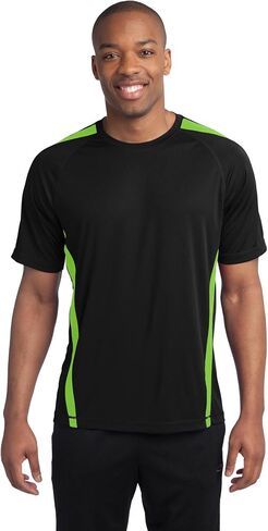 Sport-Tek Men's Tall Colorblock Posicharge منافس 3XLT الأسود/الجير in Saudi Arabia