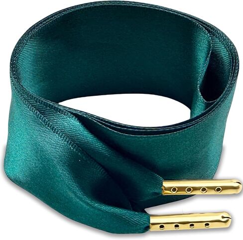 Satin Ribbon Shoe Laces Women, 38mm Wide Flat Silk Shoelaces (2 Pairs) in Saudi Arabia