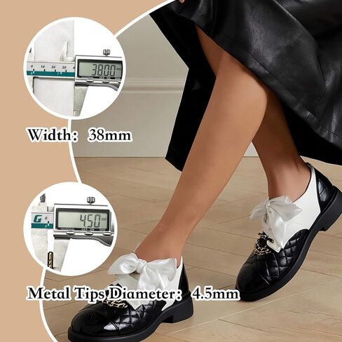 Satin Ribbon Shoe Laces Women, 38mm Wide Flat Silk Shoelaces (2 Pairs) in Saudi Arabia