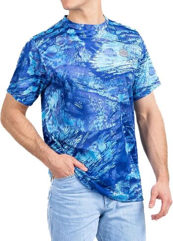 Realtree Men's Fishing Camo Sun Protection UV UPF 50+ Short Sleeve Shirts and Hoodies Running Hiking Quick Dry in Saudi Arabia