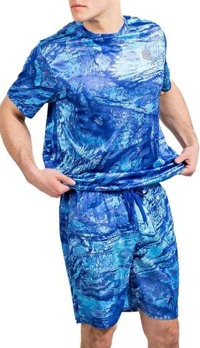 Realtree Men's Fishing Camo Sun Protection UV UPF 50+ Short Sleeve Shirts and Hoodies Running Hiking Quick Dry in Saudi Arabia