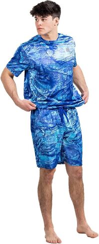 Realtree Men's Fishing Camo Sun Protection UV UPF 50+ Short Sleeve Shirts and Hoodies Running Hiking Quick Dry in Saudi Arabia
