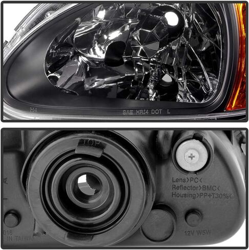 ACANII - For 2in1 Black 1993-1997 Honda Civic Del Sol Headlights w/ Corner Signal Lamps Driver & Passenger Side 94 95 96 in Saudi Arabia