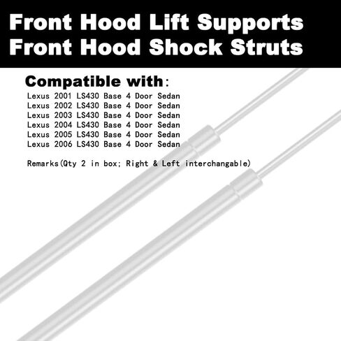 Hood Bonnet Lift Supports Shock Struts Compatible with LS430 2001 2002 2003 2004 2005 2006 01 02 03 04 05 06 Sedan 2-PC Set Replace 5344059115 in Saudi Arabia