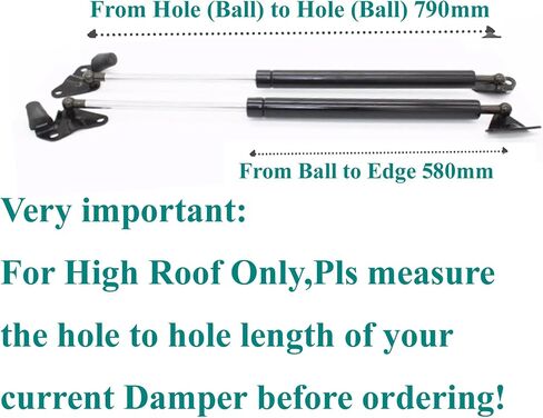 L&R Tailgate Boot Gas Struts for Toyota Hiace Van 2005 2006 2007 2008 2008 2010 2012 2013 2014 2015 2015 2017 2018 2019 H200 Series Boot (79cm High Roof Only) in Kuwait