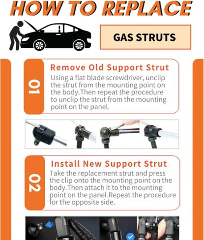 L&R Tailgate Boot Gas Struts for Toyota Hiace Van 2005 2006 2007 2008 2008 2010 2012 2013 2014 2015 2015 2017 2018 2019 H200 Series Boot (79cm High Roof Only) in Kuwait