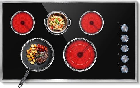 2 Burner Electric Cooktop, 12 Inch Electric Stove​ 120V 2000W Plug-in Stove Top with Timer, 9 Level Adjustment, Pause Control & Child Lock, Countertop & Built-in, Sensor Touch, Pladeca in Saudi Arabia