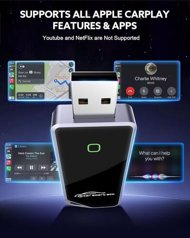 محول CarPlay اللاسلكي و Android Auto 2-in-1 Dongle ، محول لاسلكي سريع ومستقر لـ Carplay السلكي ، متوافق مع iOS 10+ و Android 11+ in Kuwait