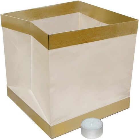 White & Gold Floating Candle Wish Lanterns - Biodegradable Memorial/Prayer/Wishing River Light in Saudi Arabia