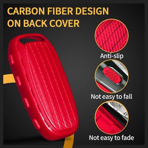 TANGSEN Smart Key Fob Case Carbon Fiber Texture TPU Green Cover Compatible with Audi A4 A5 A6 A7 A8 W12 Q5 Hybrid R8 RS5 RS7 S4 S5 S6 S7 S8 SQ5 3 4 Button Keyless Entry Remote Control Accessories in Saudi Arabia