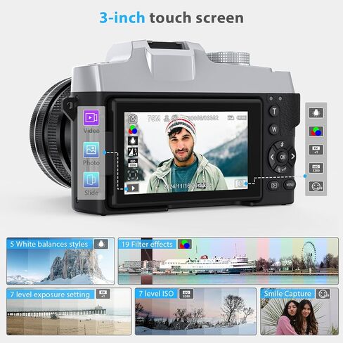Kids Camera, Digital Camera for Kids Age 3-5 Boys/Girls, Toddler Cameras for 6 7 8 9 10 11 12 Year Old Christmas Birthday Festival Gifts, Cameras Toys with 16G TF Card, Pink in Saudi Arabia