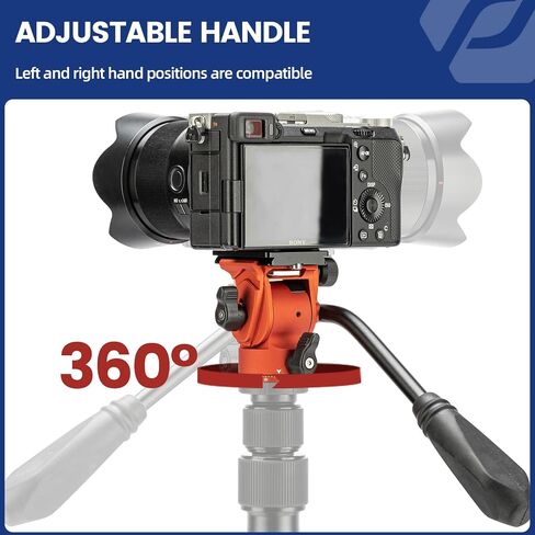 Fotopro Ball Head Video Fluid Head Pan Tilt Head with Quick Release Plate and Adjustable Handle Max Load 3kg for Camera MH-2A Black in Kuwait
