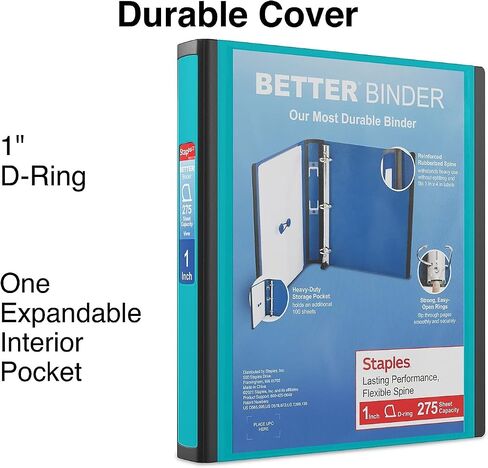 Staples Better 1.5-Inch 3-Ring View Binder, Blue (13400) in Kuwait