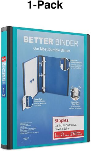 Staples Better 1.5-Inch 3-Ring View Binder, Blue (13400) in Kuwait