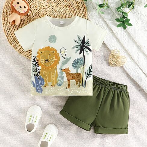 Baby Boys 4-Piece Cotton Shorts T-Shirt Summer Outfit Sets Infant Clothes in Saudi Arabia