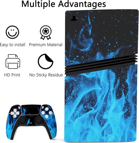 PlayVital Full Set Skin Stickers for ps5 Pro Console Digital & Disc, Vinyl Decal Wrap Accessories for ps5 Controller & Headset & Charging Station & Media Remote, Great Wave in Kuwait
