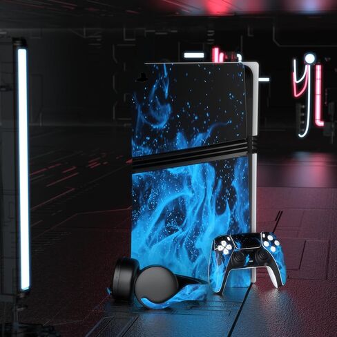 PlayVital Full Set Skin Stickers for ps5 Pro Console Digital & Disc, Vinyl Decal Wrap Accessories for ps5 Controller & Headset & Charging Station & Media Remote, Great Wave in Kuwait