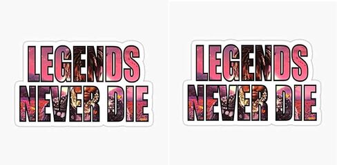 Legends Never Die Sticker - رسومات ملصق - Auto ، الجدار ، الكمبيوتر المحمول ، الخلية ، ملصق شاحنة للنوافذ ، السيارات ، الشاحنات in Saudi Arabia